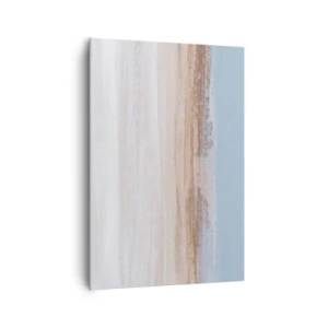 Impression sur toile - Image sur toile - Un paysage subtil aux tons pastel de bleu et de beige - 70x100cm - Paysage ambigu - Décoration murale moderne pour le salon et la chambre ARTTOR