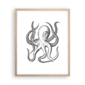 Affiche dans un chêne clair - Poster - Dansant avec les vagues - 40x50 cm