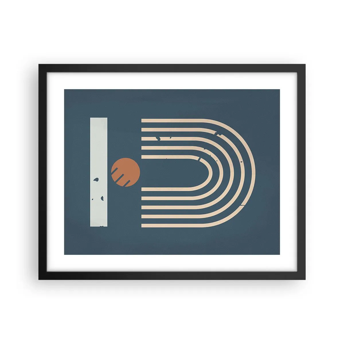 Affiche dans un cadre noir - Poster - Géométrie sur la grenade - 50x40 cm