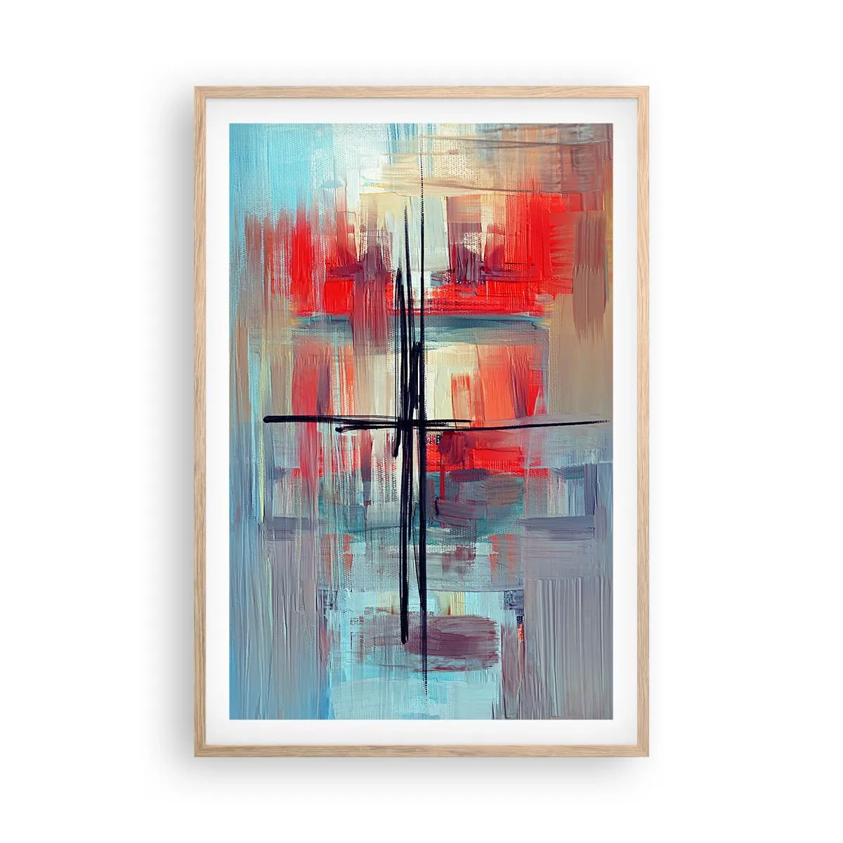 Affiche dans un chêne clair - Poster - Un paysage dans une dimension inconnue - 61x91 cm