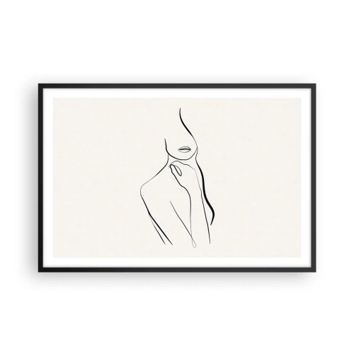 Affiche dans un cadre noir - Poster - Vague de mélancolie - 91x61 cm