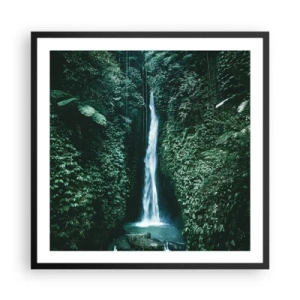 Affiche dans un cadre noir - Poster - Fontaine tropicale - 60x60 cm