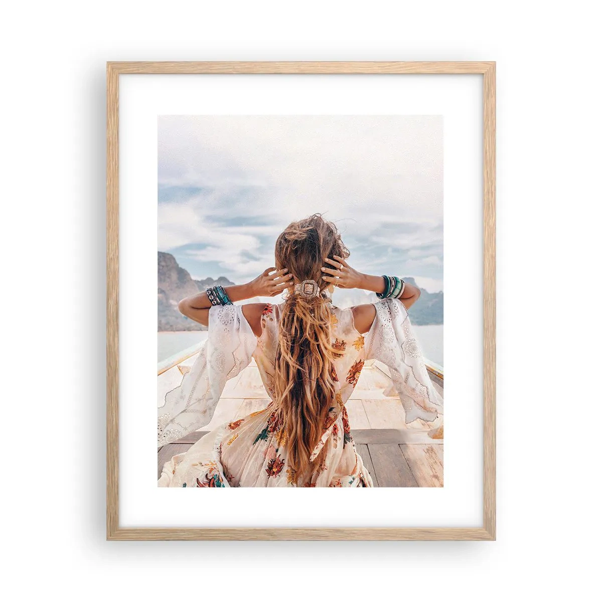 Affiche dans un chêne clair - Poster - En route vers le bonheur - 40x50 cm