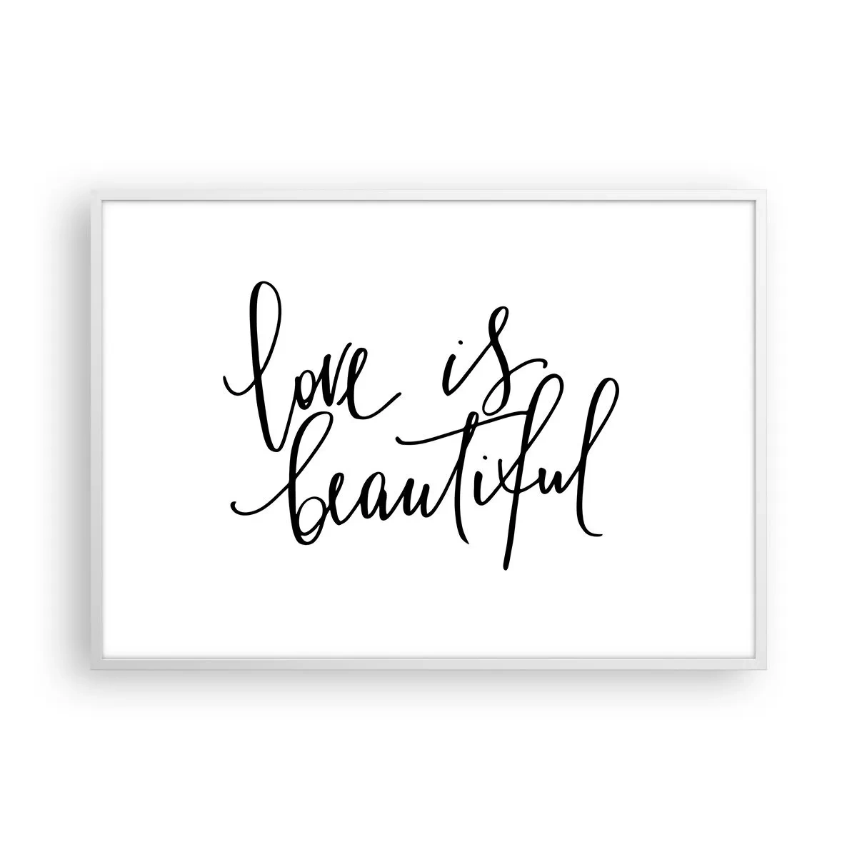 Affiche dans un cadre blanc - Poster - Lire et répéter - 100x70 cm