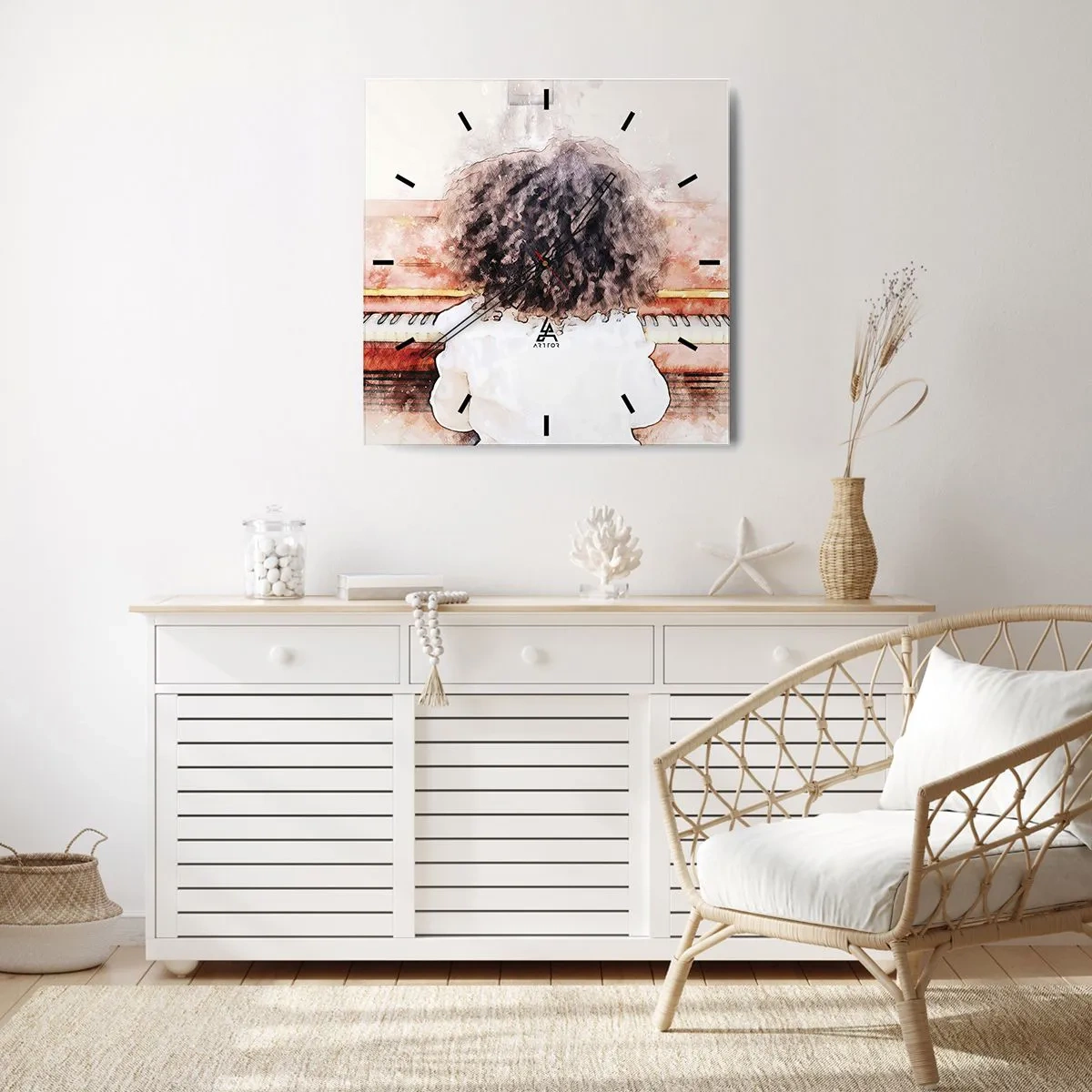 Horloge murale - Pendule murale - Dans un nouveau monde - 40x40 cm