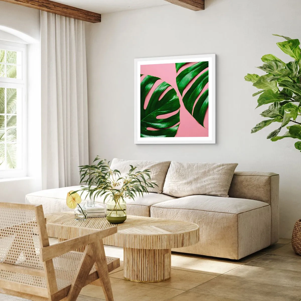 Affiche dans un cadre blanc - Poster - Rendez-vous vert - 60x60 cm