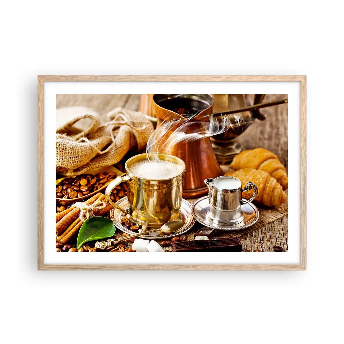 Affiche dans un chêne clair - Poster - Bonne journée! - 70x50 cm