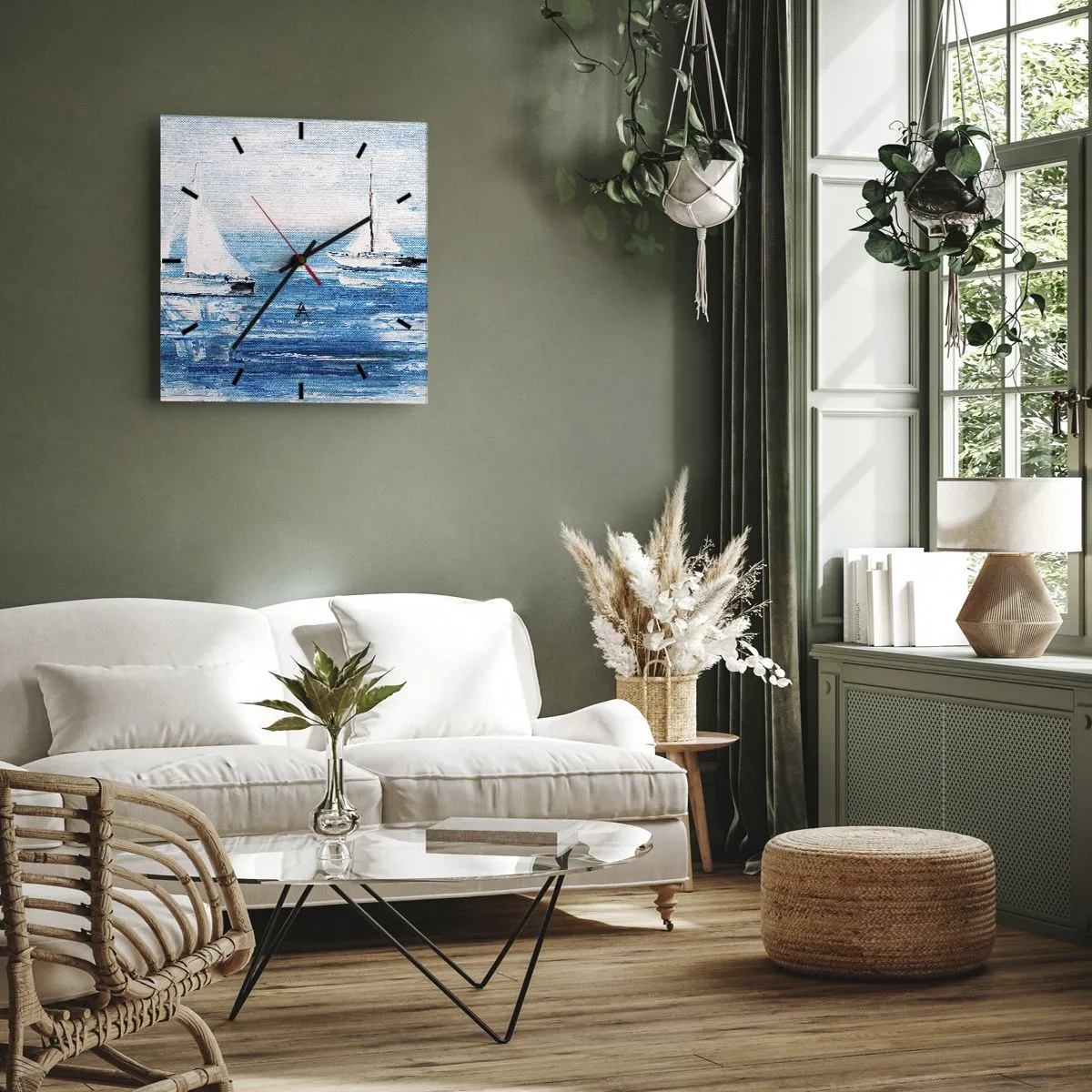 Horloge murale - Pendule murale - Avec un ami à mes côtés - 30x30 cm