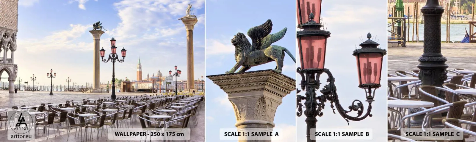 Échantillon De Papier Peint Standard Eco - Nous vous invitons, tout est prêt - Architecture, Ville, Venise - 100x30 cm