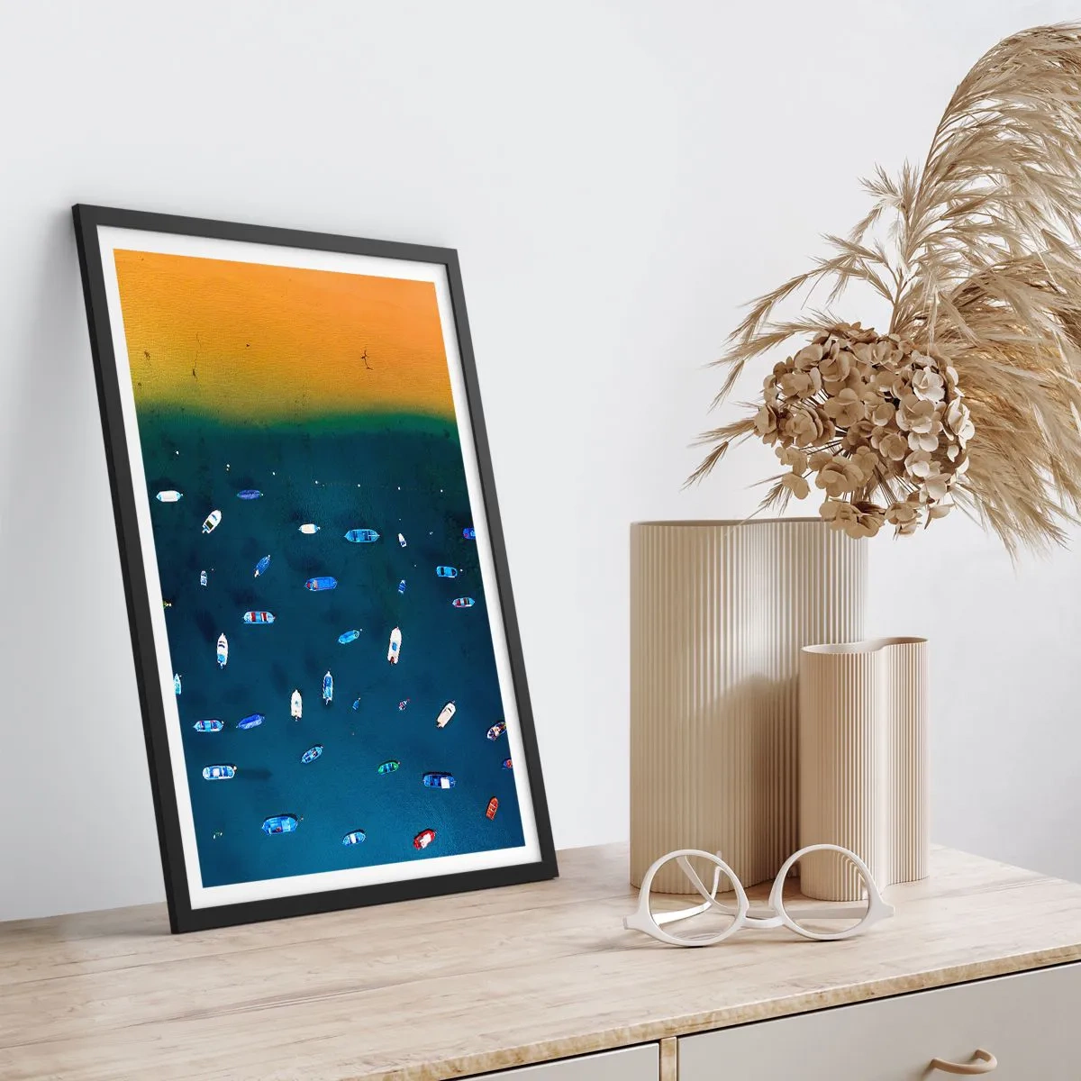 Affiche dans un cadre noir - Poster - Jeu de vacances - 30x40 cm