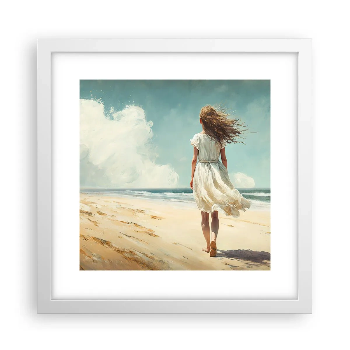 Affiche dans un cadre blanc - Poster - Pour rencontrer le soleil et le vent - 30x30 cm