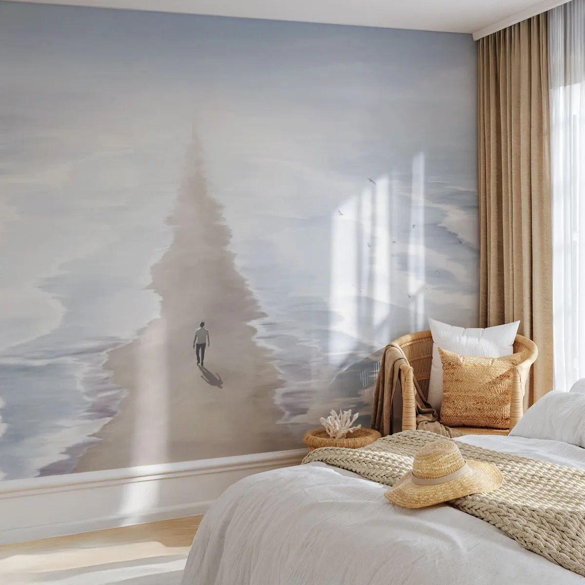 Papier peint sur mesure Standard Eco - Un brillant avenir - Mer, Brillant, Plage