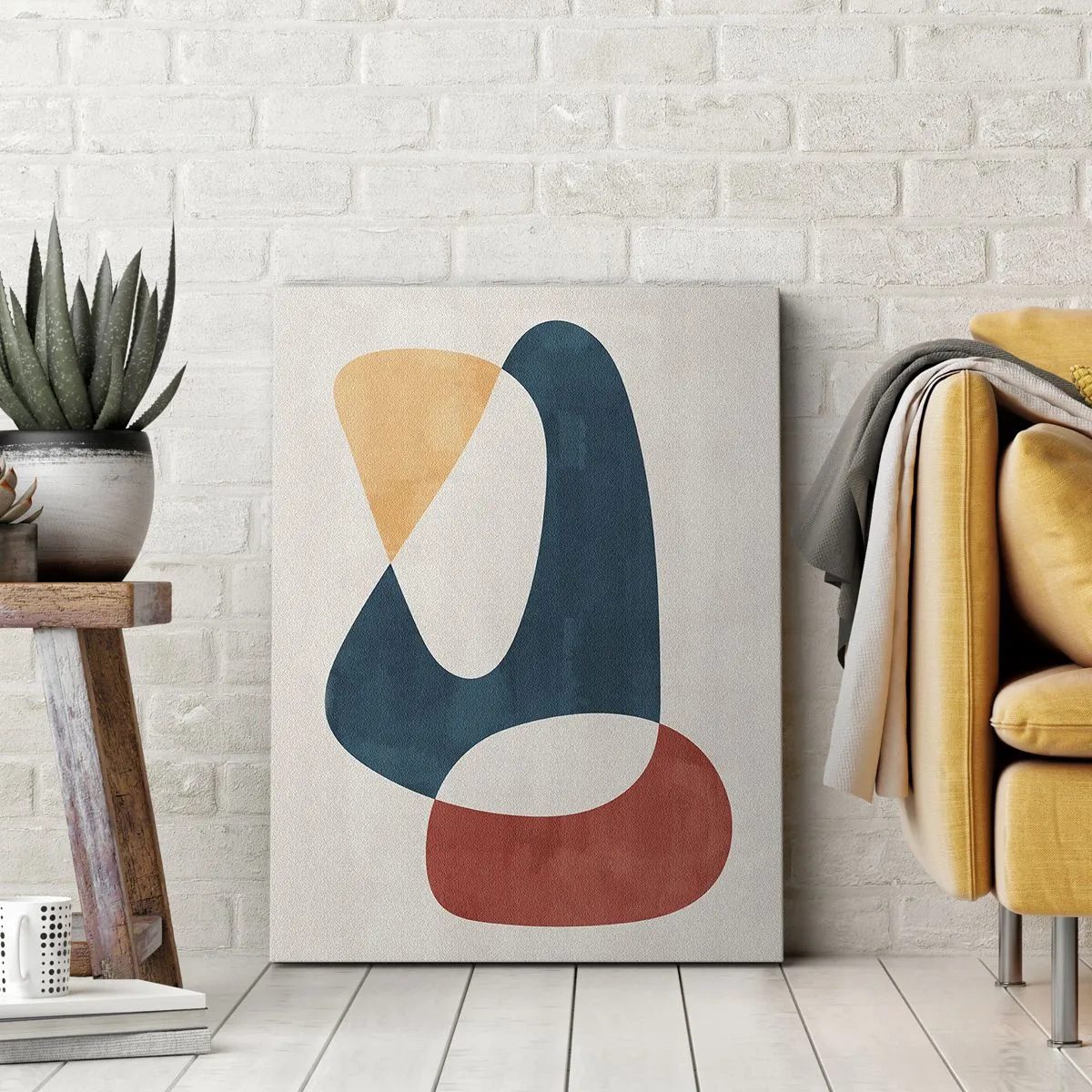 Impression sur toile - Image sur toile - Formes abstraites aux couleurs harmonieuses - 50x70cm - Influences et métamorphoses - Décoration murale moderne pour le salon et la chambre ARTTOR