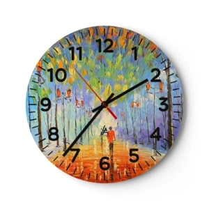 Horloge murale - Pendule murale - Chant nocturne de la pluie - 30x30 cm