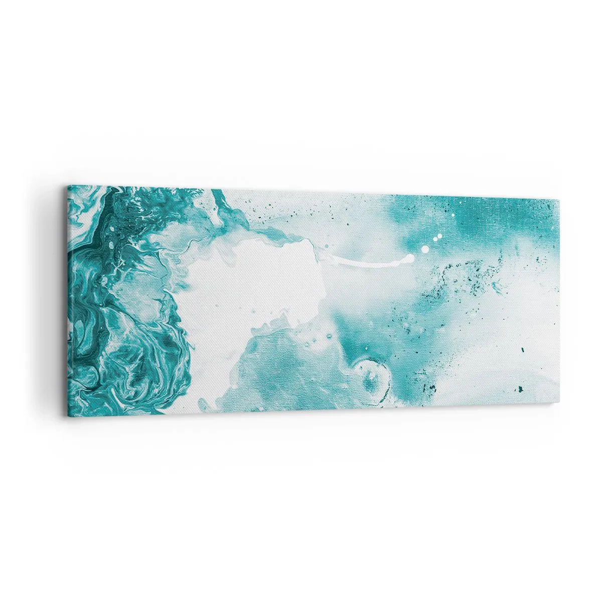 Impression sur toile - Image sur toile - Abstraction dans des tons de bleu avec de délicats accents de blanc - 120x50cm - Marécage bleu - Décoration murale moderne pour le salon et la chambre ARTTOR