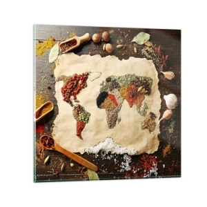 Impression sur verre - Image sur verre - Toutes les saveurs du monde - 30x30 cm