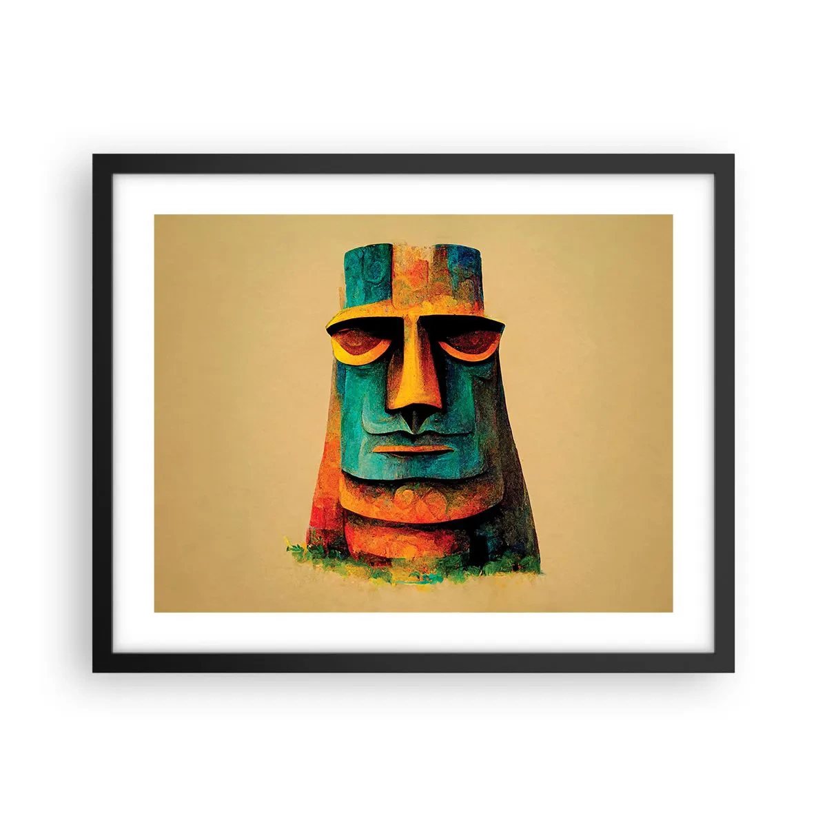 Affiche dans un cadre noir - Poster - Statuesque et sympathique - 50x40 cm
