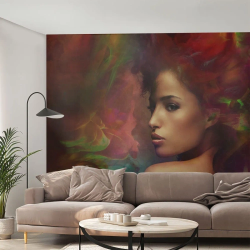 Papier Peint Autocollant Deluxe Sticker - Plus beau qu'un arc-en-ciel, aussi délicat qu'un brouillard - Femme, Visage de femme, Corps - 450x315 cm