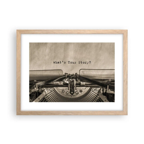 Affiche dans un chêne clair - Poster - Réponds-moi - 40x30 cm