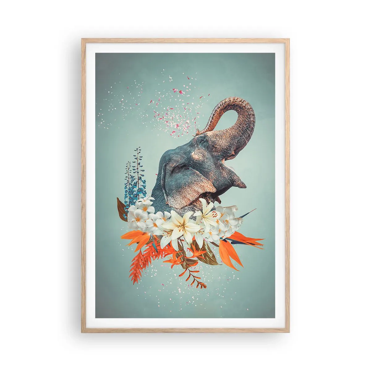 Affiche dans un chêne clair - Poster - Un rugissement de joie - 70x100 cm