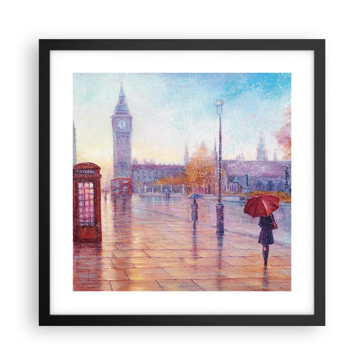 Affiche dans un cadre noir - Poster - Jour automnal londonien - 40x40 cm