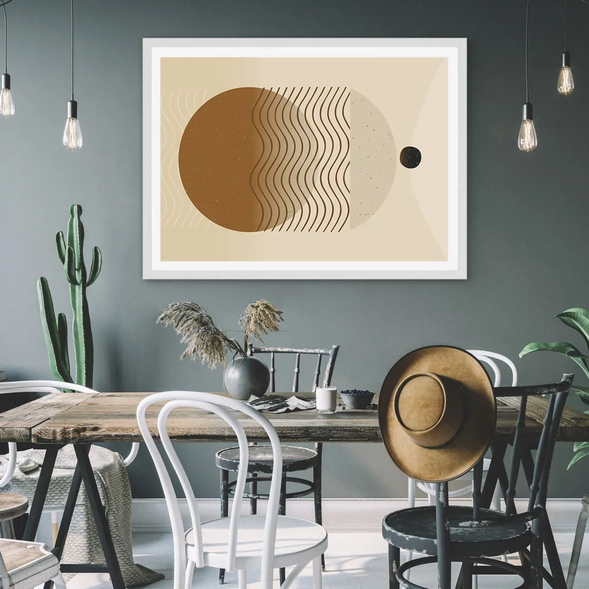 Affiche dans un cadre blanc - Poster - Sur l'origine des figures géométriques - 100x70 cm