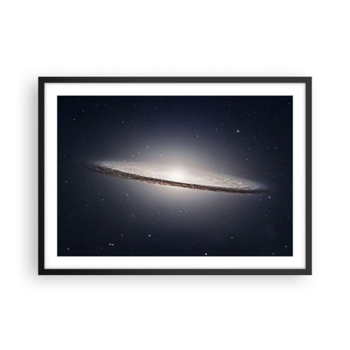 Affiche dans un cadre noir - Poster - Une galaxie spirale sur fond d'espace étoilé - 70x50cm - Il y a bien longtemps, dans une galaxie très lointaine… - Décoration murale moderne pour le salon et la chambre ARTTOR