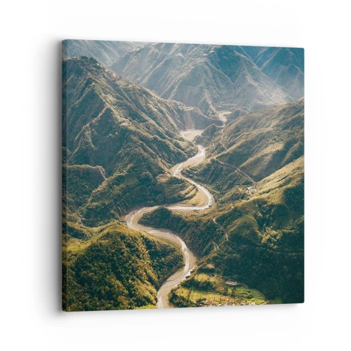 Impression sur toile - Image sur toile - Directement du coeur des montagnes - 30x30 cm