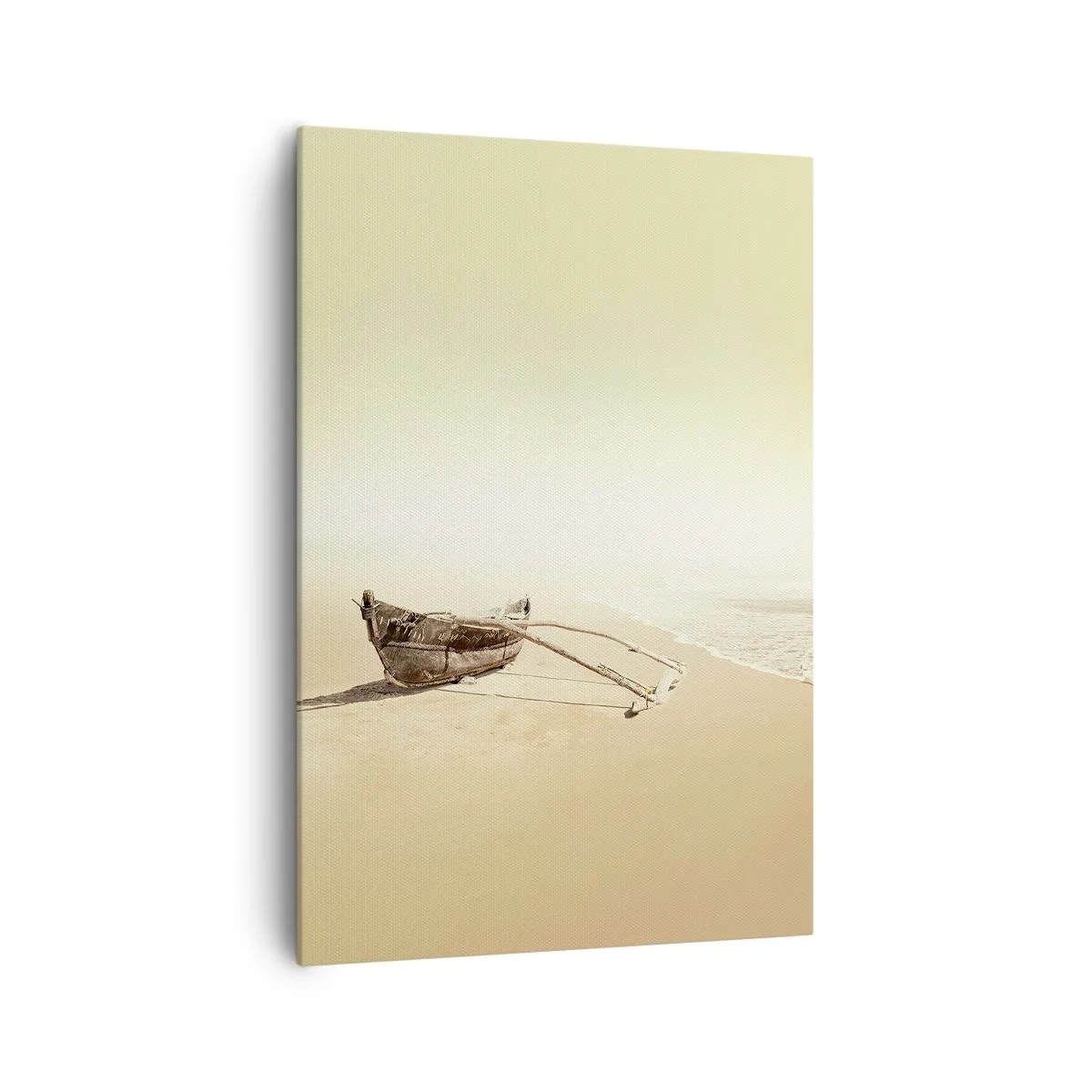 Impression sur toile - Image sur toile - Vieux bateau de pêche sur une plage de sable - 70x100cm - Mémoire des mers du sud - Décoration murale moderne pour le salon et la chambre ARTTOR