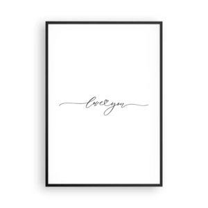 Affiche dans un cadre noir - Poster - Noir sur blanc - 70x100 cm