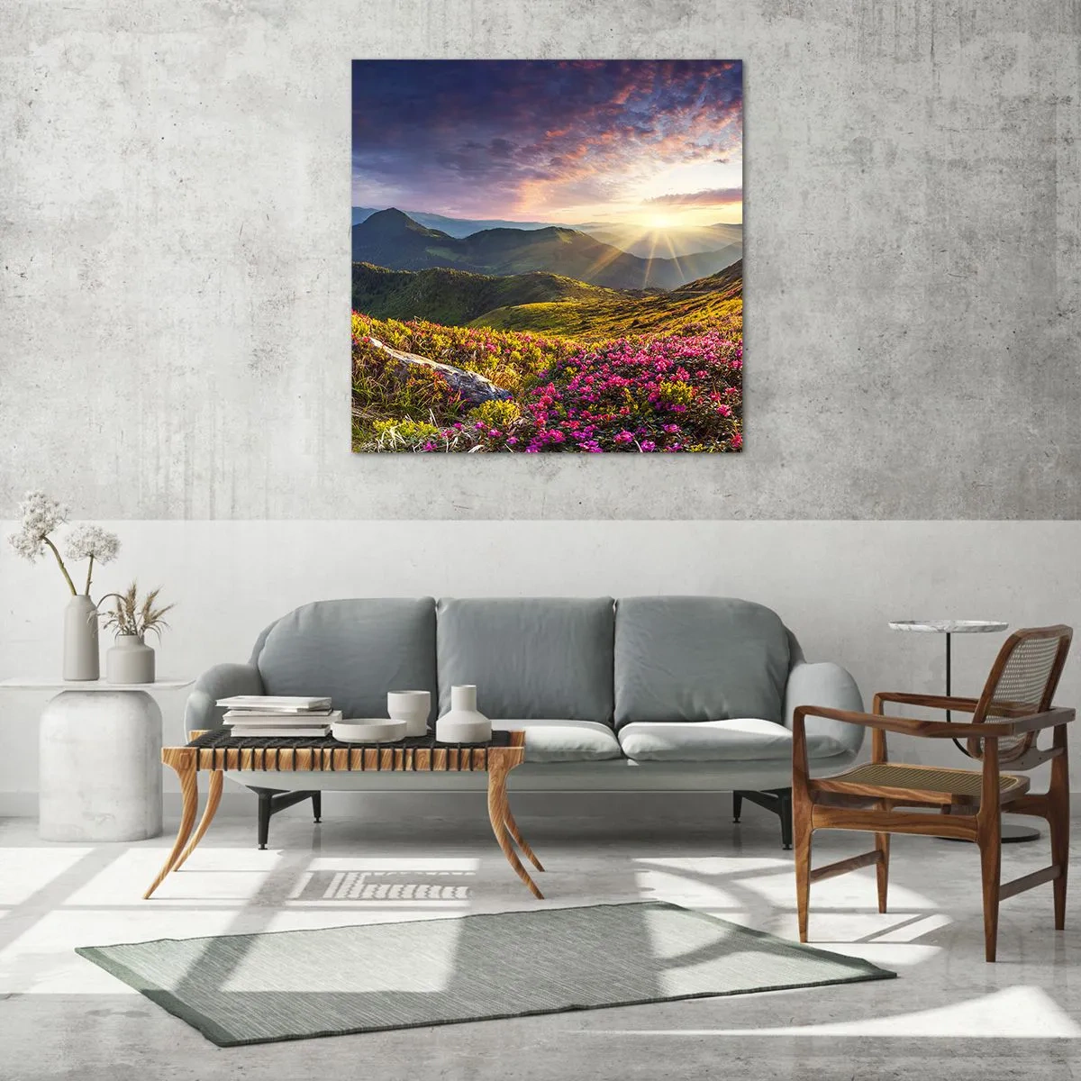 Impression sur verre - Image sur verre - Fraîcheur matinale en montagne - 40x40 cm