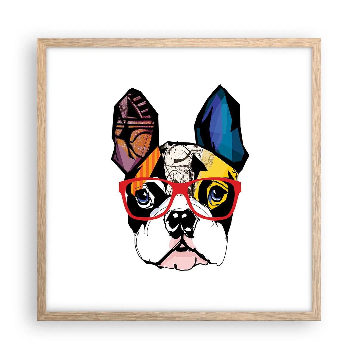 Affiche dans un chêne clair - Poster - Intellectuel - 50x50 cm