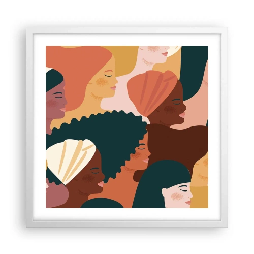 Affiche dans un cadre blanc - Poster - Uniquement la féminité - 50x50 cm