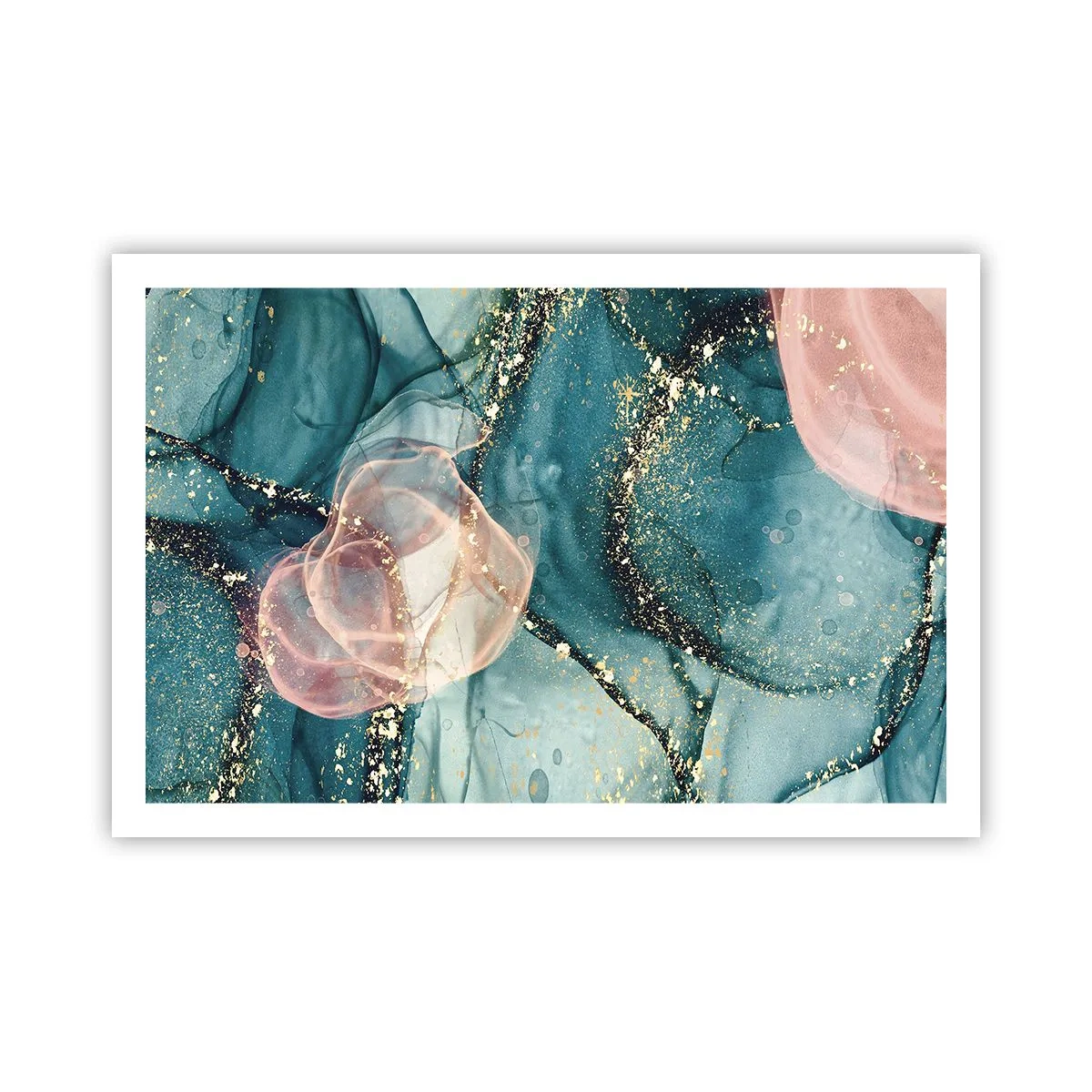 Affiche - Poster - Soie bleu, tulle rose - 91x61 cm