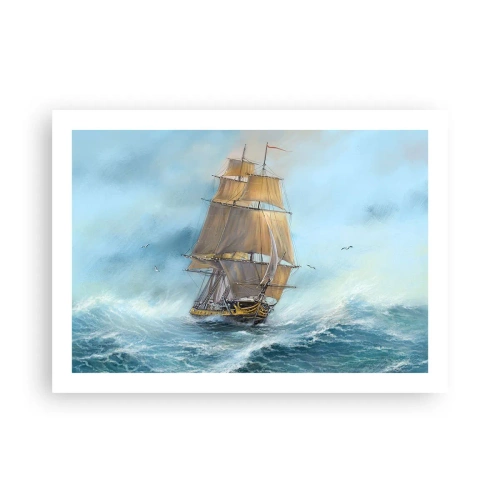 Affiche - Poster - Se précipitant sur les vagues - 70x50 cm