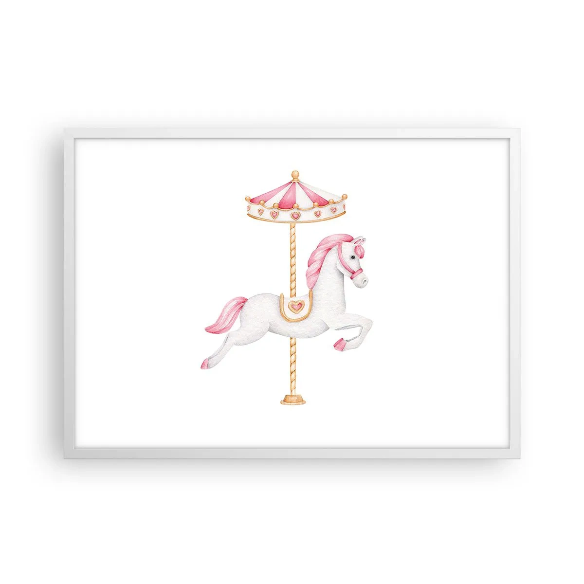 Affiche dans un cadre blanc - Poster - Les sabots en avant - 70x50 cm