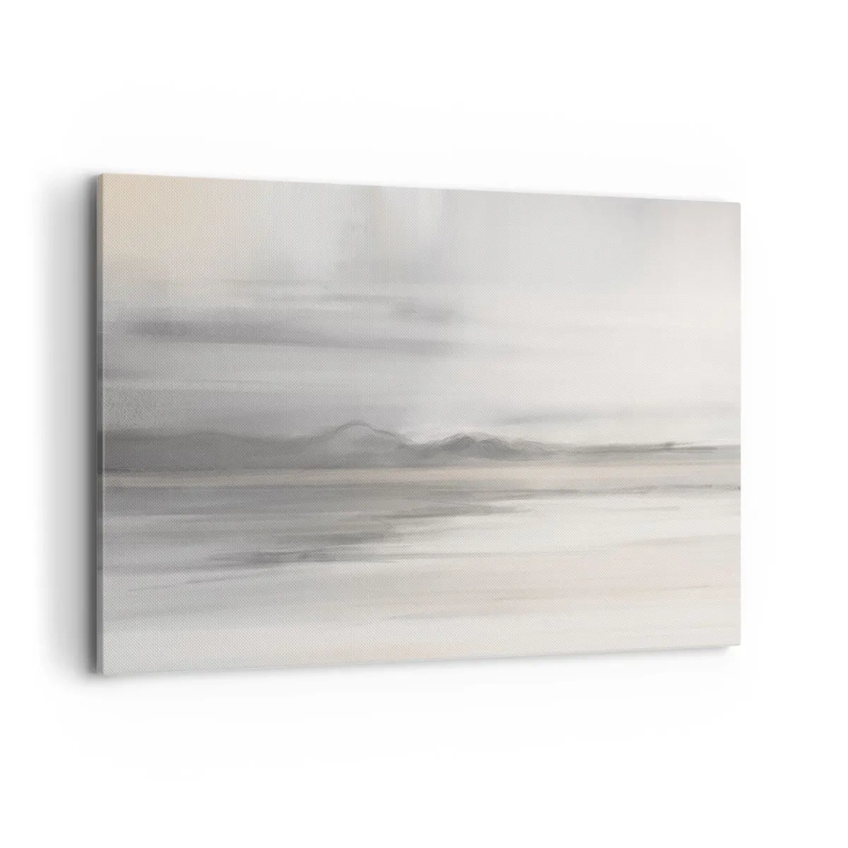 Impression sur toile - Image sur toile - Un paysage subtil aux tons gris et beige - 120x80cm - Distance réfléchie - Décoration murale moderne pour le salon et la chambre ARTTOR