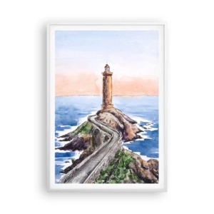 Affiche dans un cadre blanc - Poster - Face à la mer - 70x100 cm