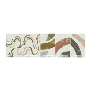 Échantillon de Papier Peint Autocollant Deluxe Sticker - Une joyeuse danse de l'abstraction - Pastel, Minimaliste, Brillant - 100x30 cm