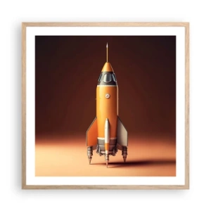 Affiche dans un chêne clair - Poster - Ça commence par un rêve - 60x60 cm