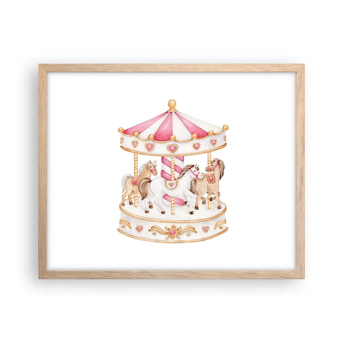 Affiche dans un chêne clair - Poster - Le doux monde de l'enfance - 50x40 cm