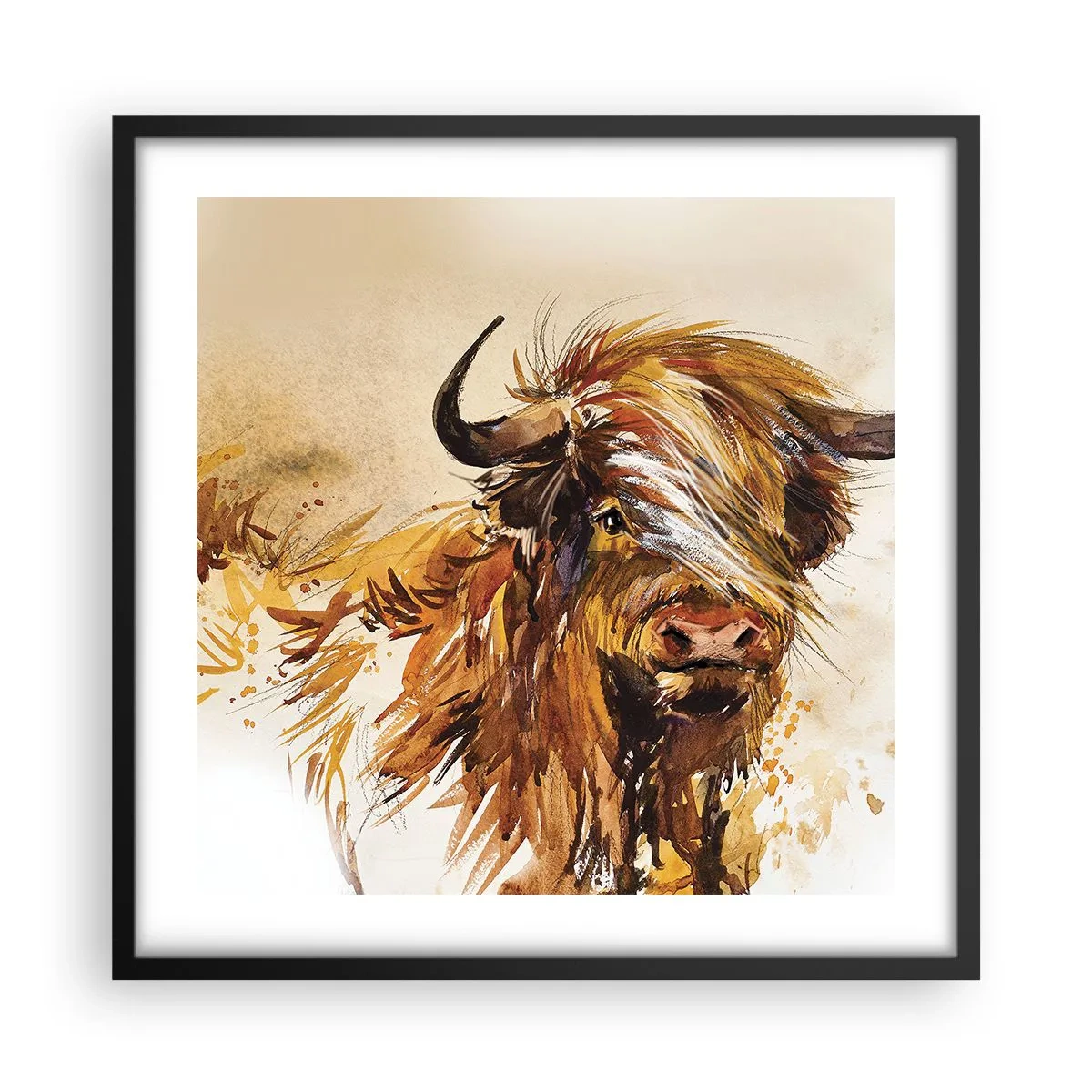 Affiche dans un cadre noir - Poster - Fierté du chasseur - 50x50 cm