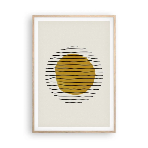 Affiche dans un chêne clair - Poster - Abstraction tremblante de chaleur - 70x100 cm