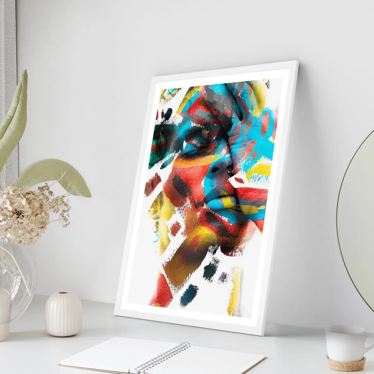 Affiche dans un cadre blanc - Poster - Personnalité colorée - 50x70 cm