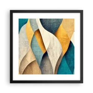 Affiche dans un cadre noir - Poster - Rythme et vague - 40x40 cm