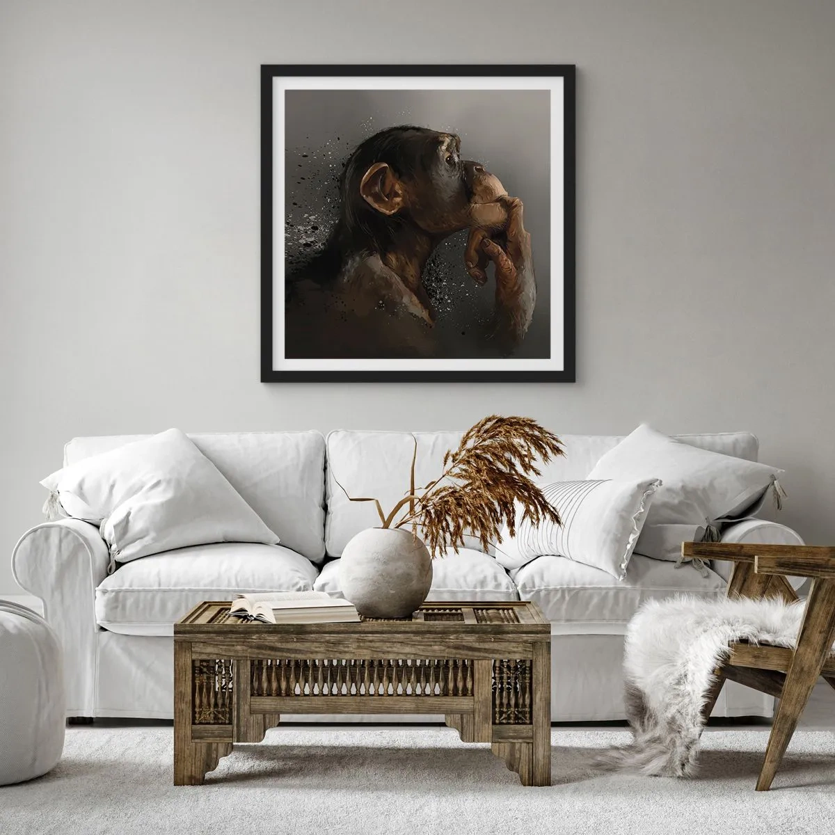 Affiche dans un cadre noir - Poster - Certainement un penseur - 60x60 cm