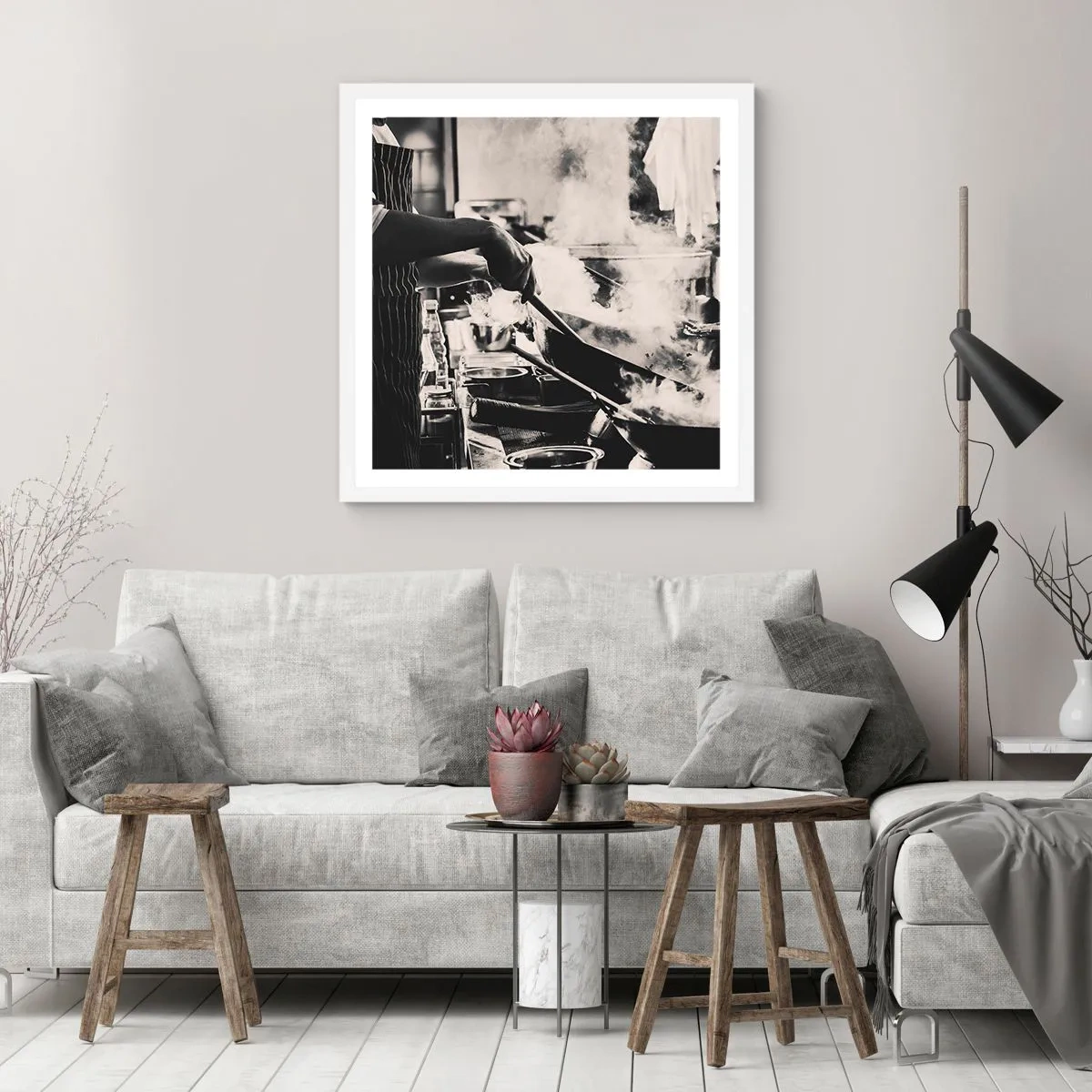 Affiche dans un cadre blanc - Poster - Alchimie des saveurs - 30x30 cm