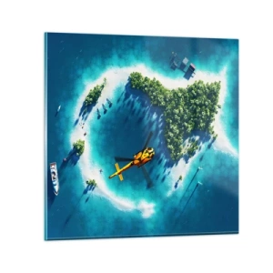 Impression sur verre - Image sur verre - Achetez-vous une île - 30x30 cm