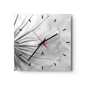 Horloge murale - Pendule murale - Pissenlits délicats dans des tons noir et blanc - 30x30cm - Aigrette avant son envol - Décoration murale moderne pour le salon et la chambre ARTTOR