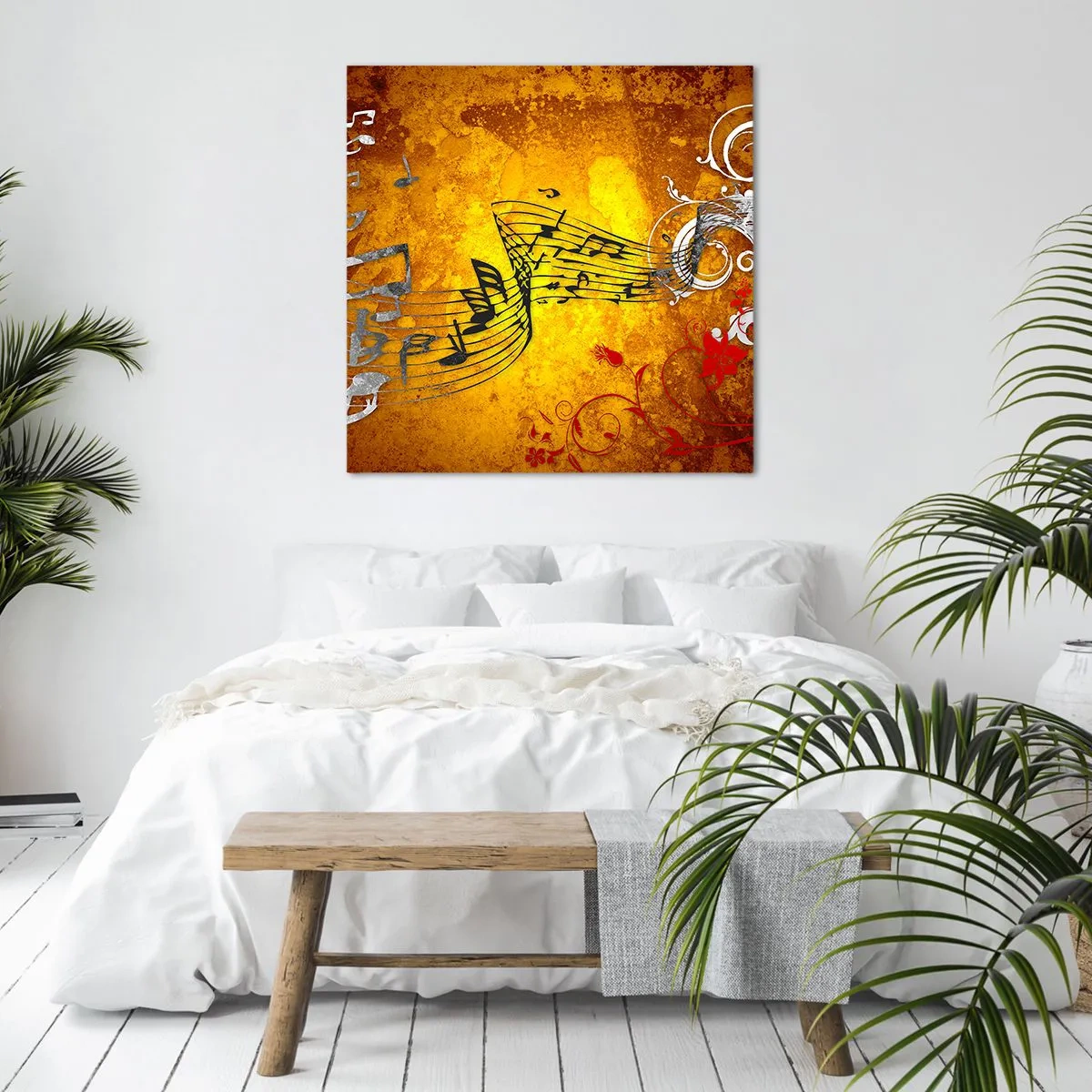 Impression sur toile - Image sur toile - Que la musique coule - 40x40 cm